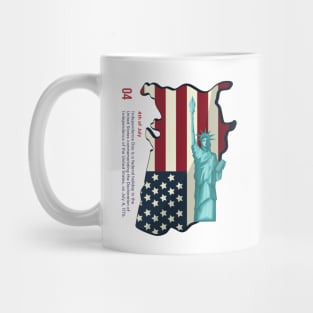 4th of july celebration as independence day with American flag, stars and stripes Mug